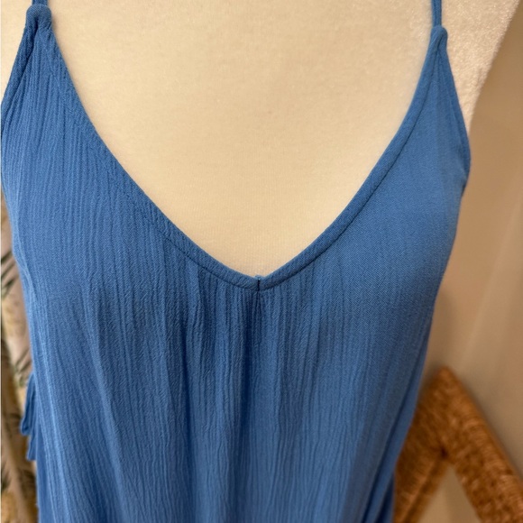 ROXY Blue Dress Swim Coverup Beach Vibes Side Ties Adjustable Straps Gauze - Picture 5 of 5